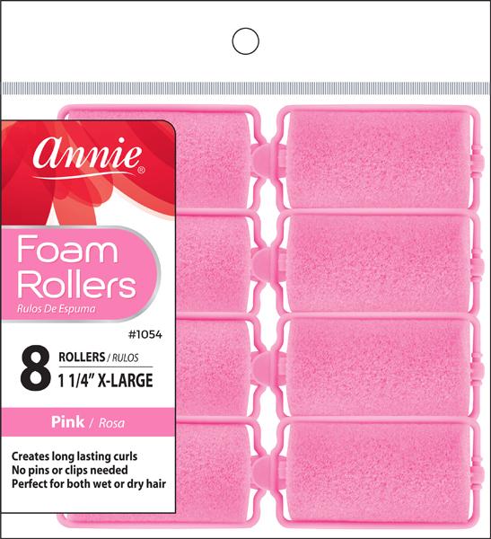 #1054 Annie Foam Rollers X-Large 8Pc Pink (6PC)