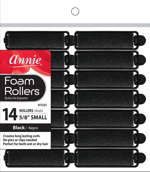 1061 Annie Foam Rollers Small 14Pc Black (6PC) 