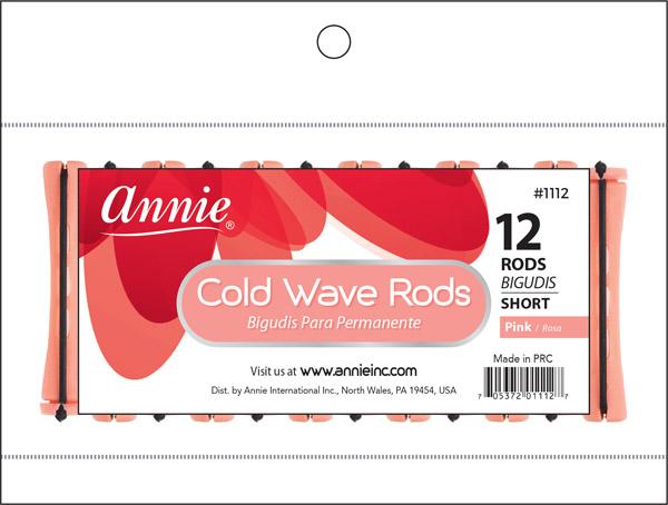 #1112 Annie Cold Wave Rods Short 12Pc Pink (12PC)