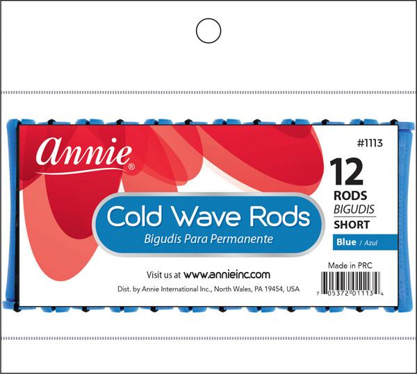 #1113 Annie Cold Wave Rods Short 12Pc Blue (12PC)