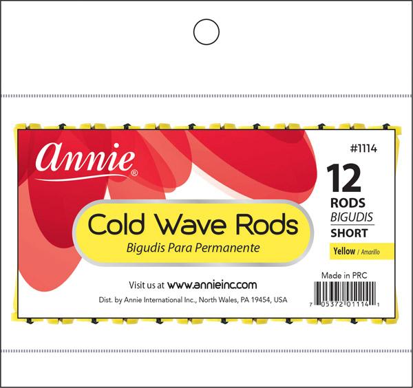 #1114 Annie Cold Wave Rods Short 12Pc Yellow (12PC)