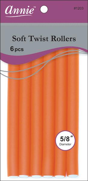 #1203 Annie Soft Twist Rollers 7" Long 6Pc Orange (6PC)