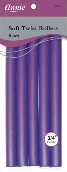 #1210 Annie Soft Twist Rollers 10" Long 5Pc Purple (6PC)