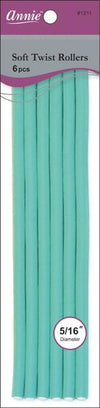 #1211 Annie Soft Twist Rollers 10" Long 6Pc Green (6PC)