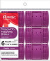 #1219 Annie X-Jumbo Snap-On Magnetic Rollers 6Pc Purple (6PC)