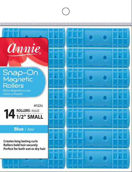 #1224 Annie Small Snap-On Magnetic Rollers 14Pc Blue (6PC)