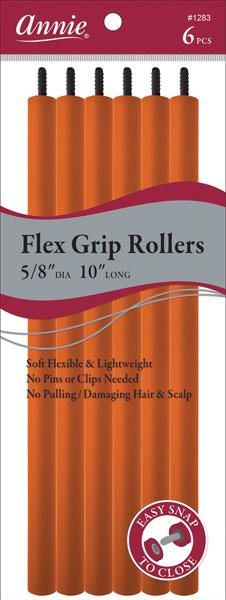 #1283 Annie Flex Grip Rollers 5/8" Diameter 10" Long 6Pc Orange (6PC)