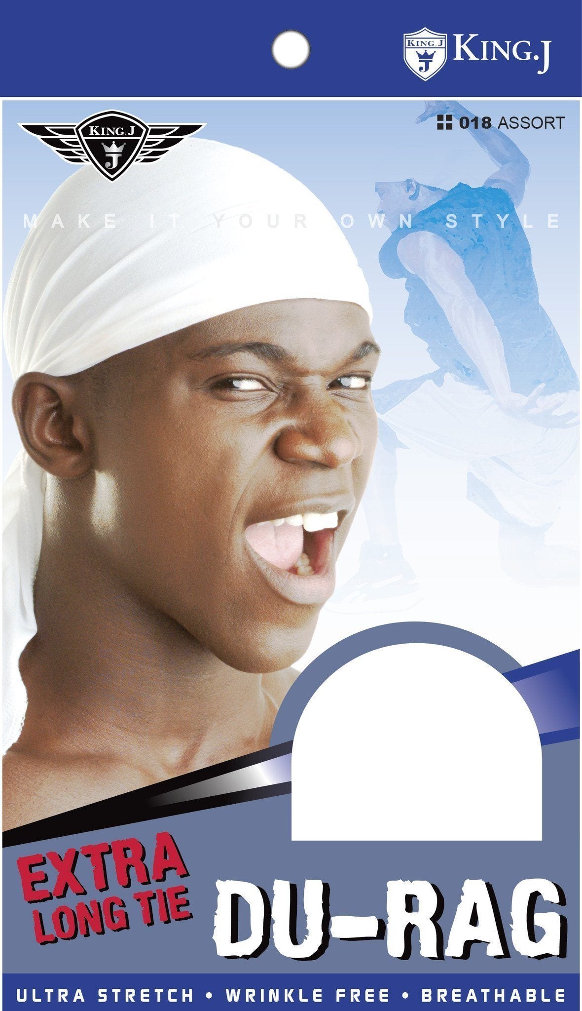 #018 Extra Long Tie Du-Rag / Assort (12PC)