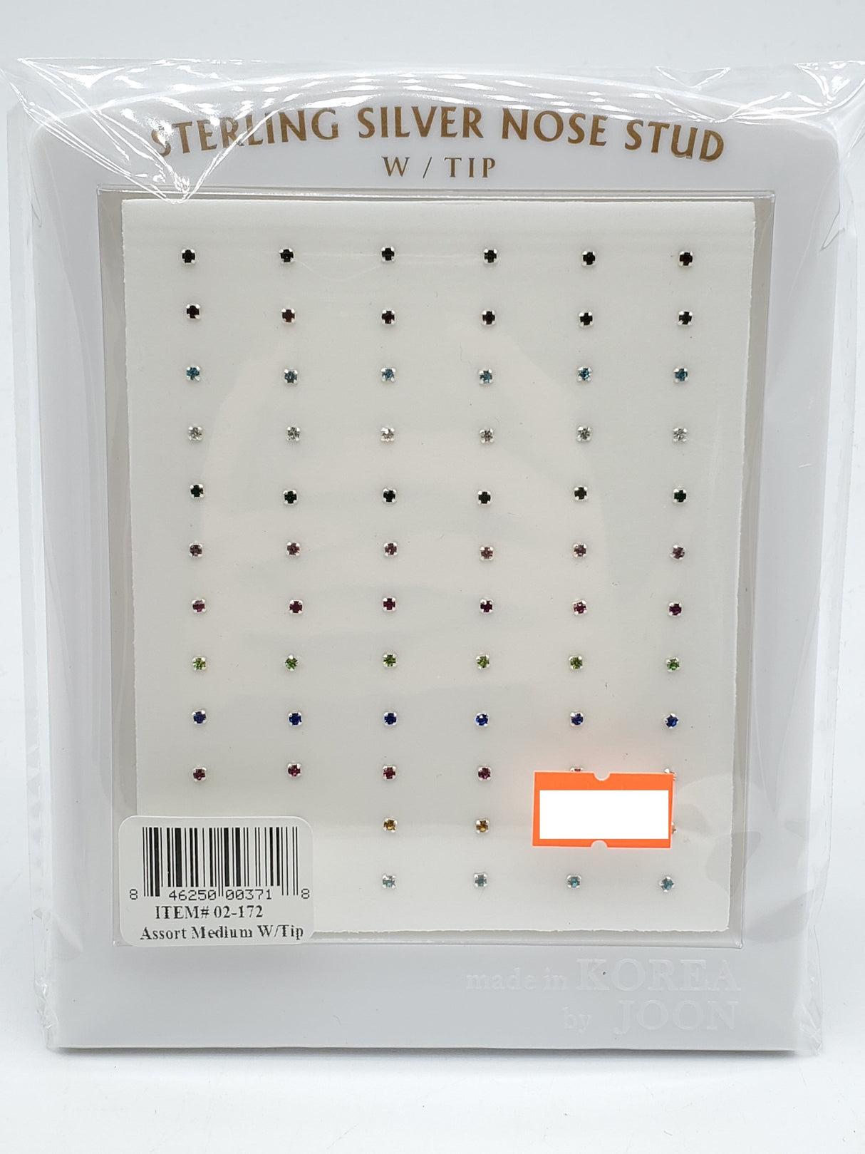 Sterling Silver Nose Piercing Set/Display #02-172 (72PC)