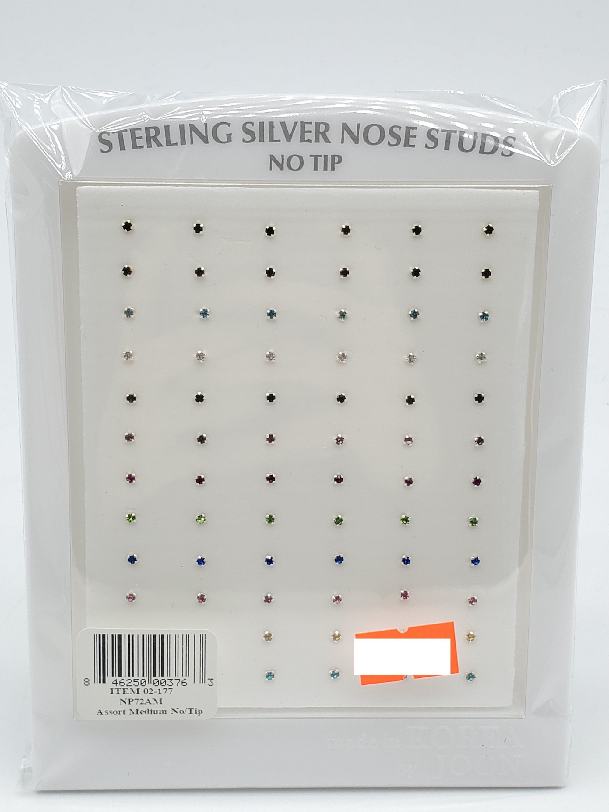 Sterling Silver Nose Piercing Set/Display #02-177 (72PC)