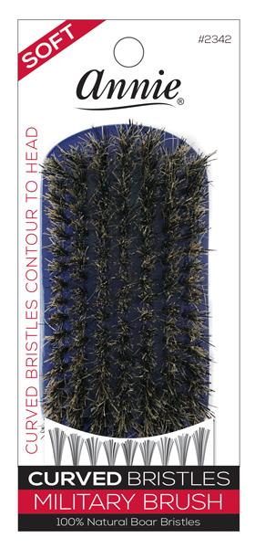 #2342 Annie Soft Military Curved Bristle Brush (6PC)