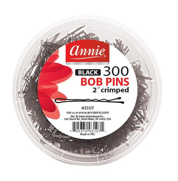 #3107 Annie 300Pc Black Bob Pins 2" (12PC)