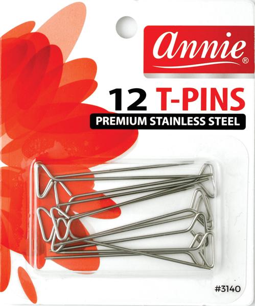 #3140 Annie 12Pc T-Pins Premium Stainless Steel (12PC)