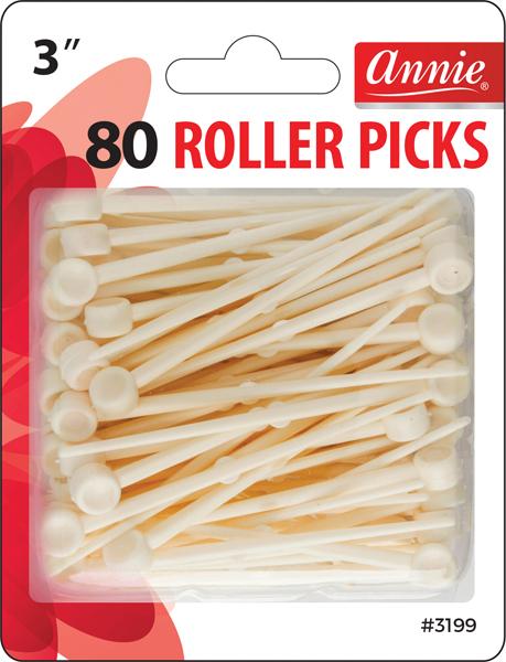 #3199 Annie 80Pc Plastic Roller Picks 3" (12PC)