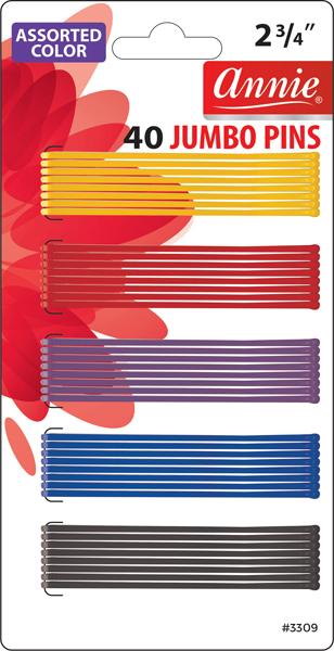 #3309 Annie 40Pc Jumbo Pins Assort 2 3/4" (12PC)