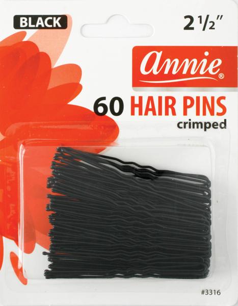 #3316 Annie 60Pc Hair Pins Black 2 1/2" (12PC)