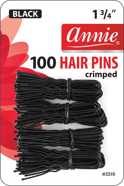 #3319 Annie 100Pc Hair Pins Black 1 3/4" (12PC)
