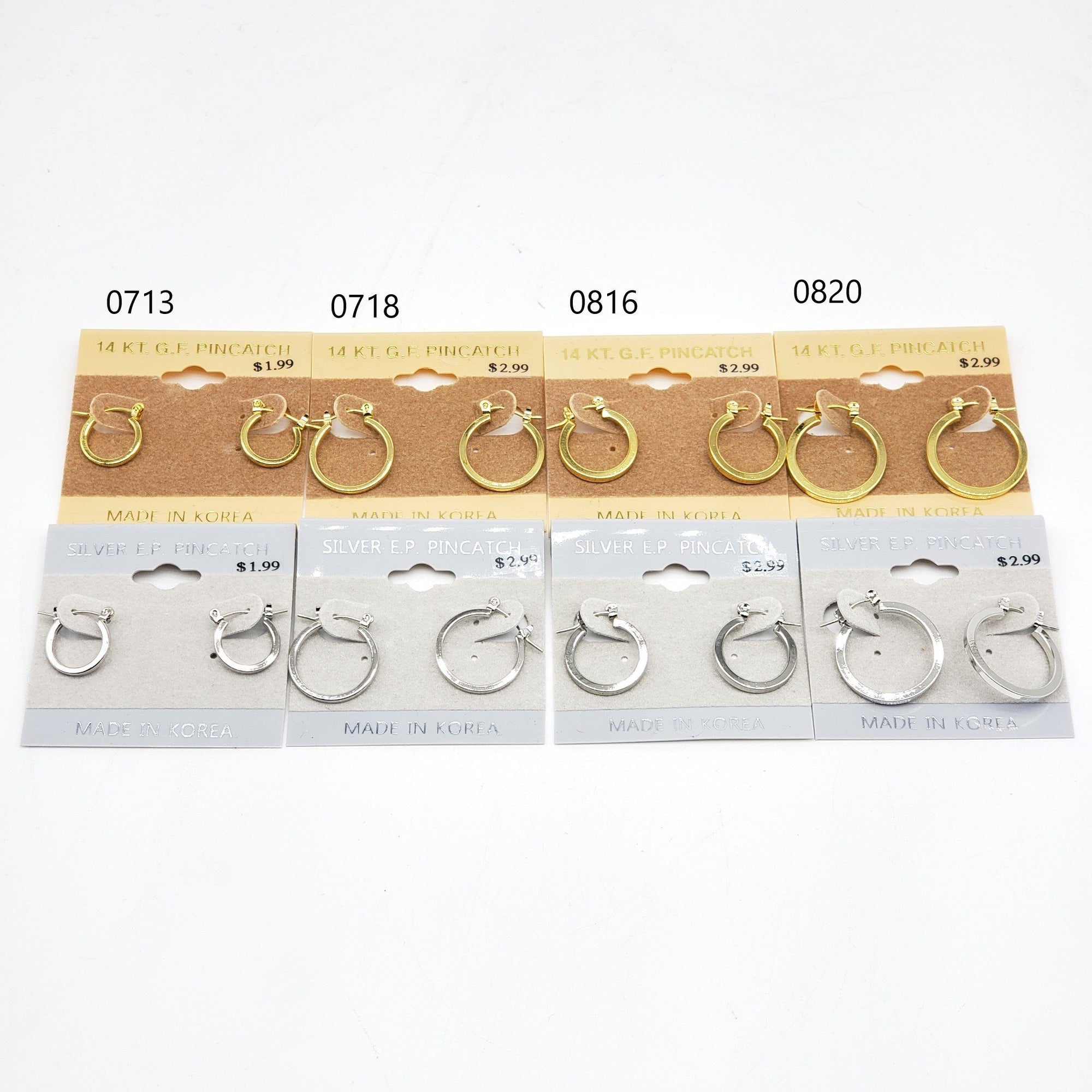 Gold/Silver Hoop Earrings #0713-0718-0816-0820 (PC)