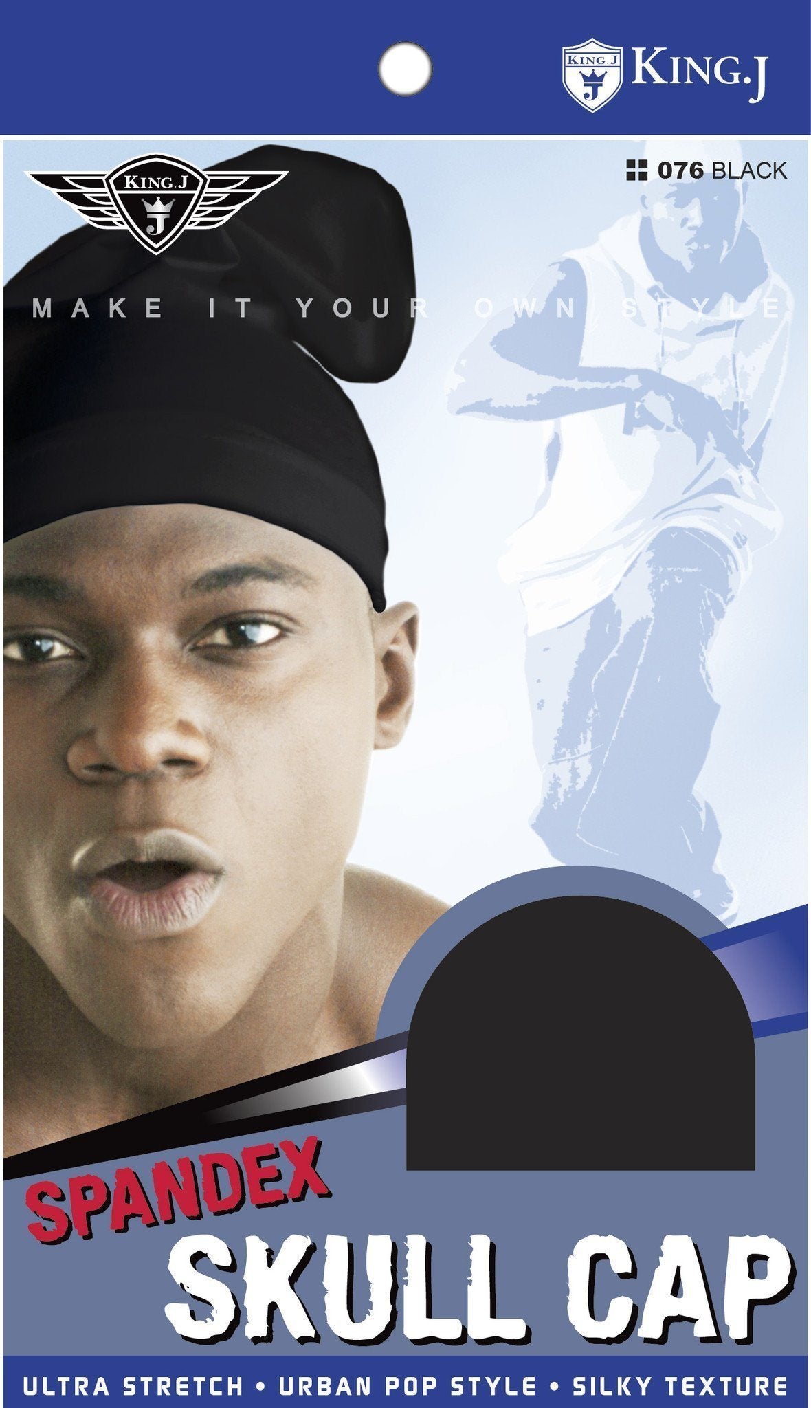 #076 Spandex Skull Cap / Black (12PC)