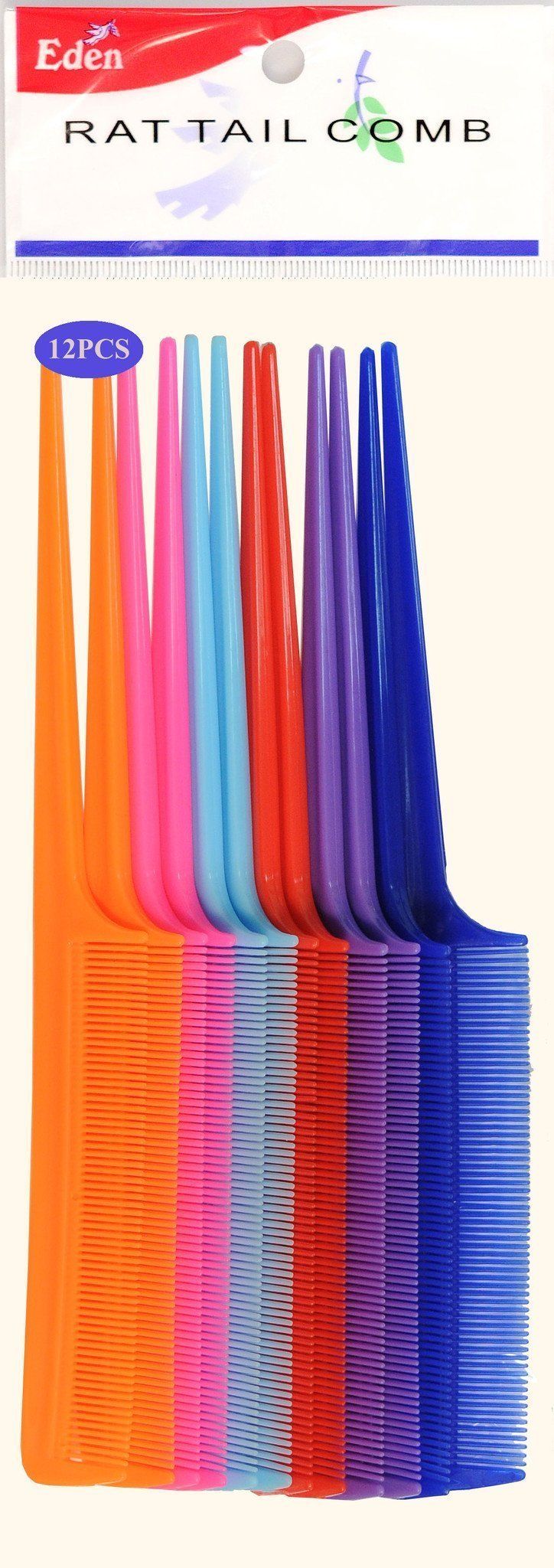 #10113 Eden Assort Rat Tail Comb (12Pc)