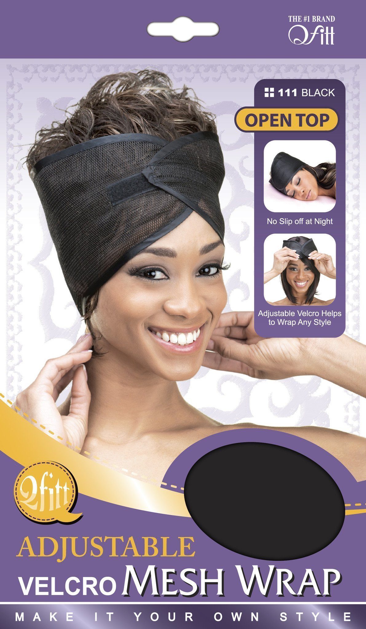 #111 Adjustable Hook & Loop Mesh Wrap / Black (12PC)