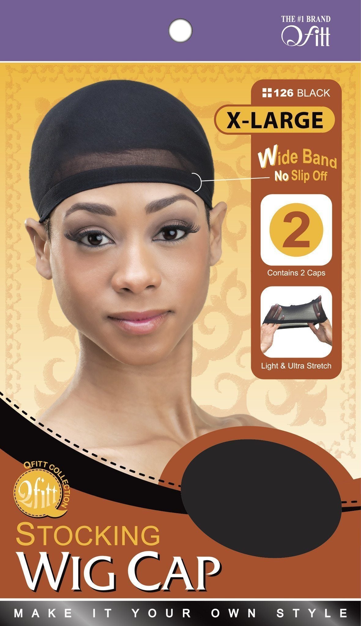 #105 Stocking Wig Cap Bulk / Black (200 PC)