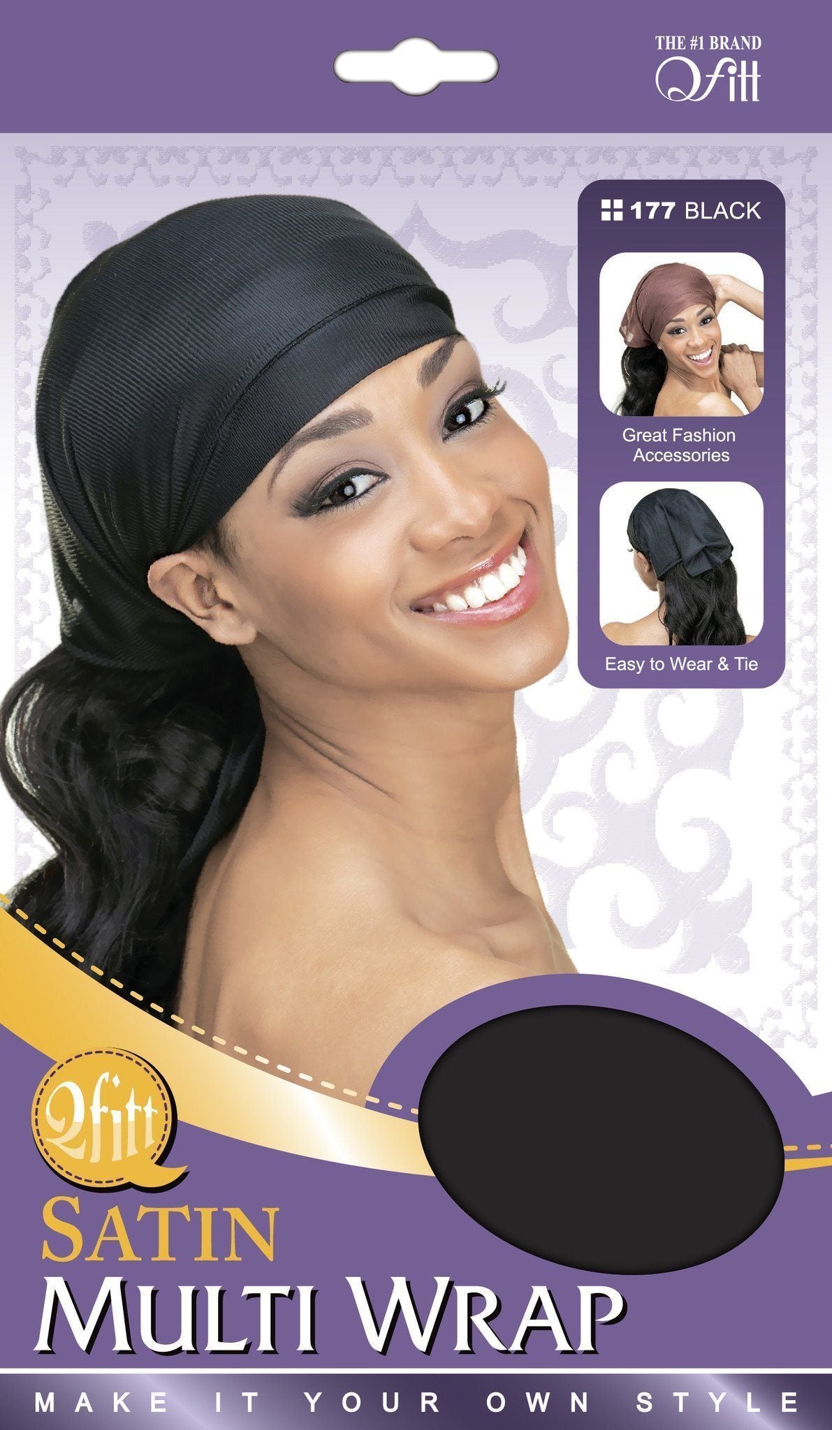 #177 Satin Multi Wrap / Black (12PC)