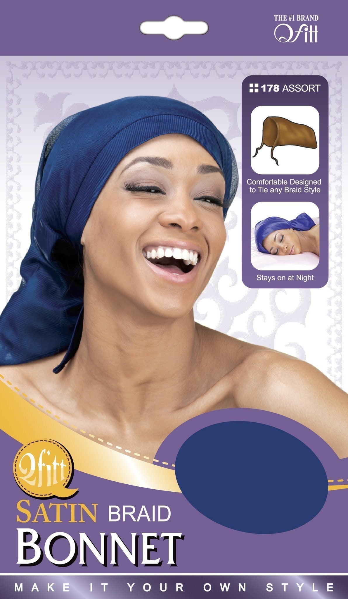 #178 Satin Braid Bonnet / Assort (12PC)