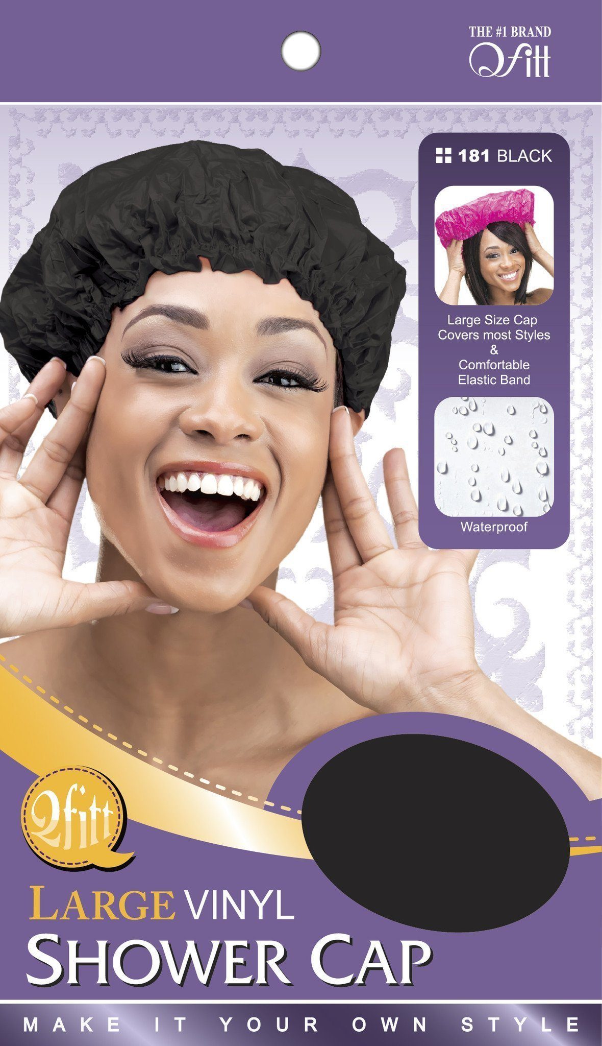 #181 Large Vinyl Shower Cap / Black (12PC)