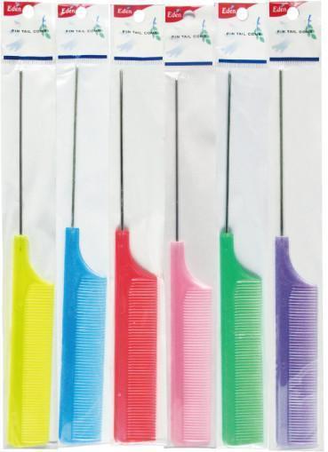 #20118 Eden Pastel Assort Metal Pin Tail Comb (12Pc)