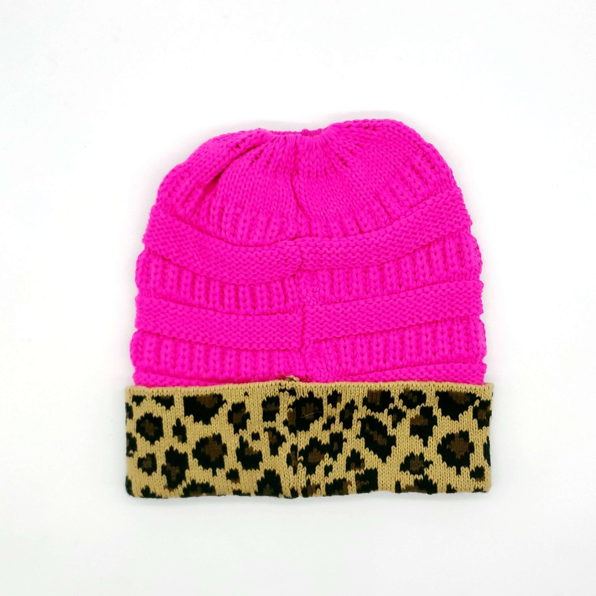 #KBW7022 Hot Pink Cheetah Print Beanie