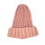 #LOH080 Fluffy Bottom Wool Knit Pink Beanie