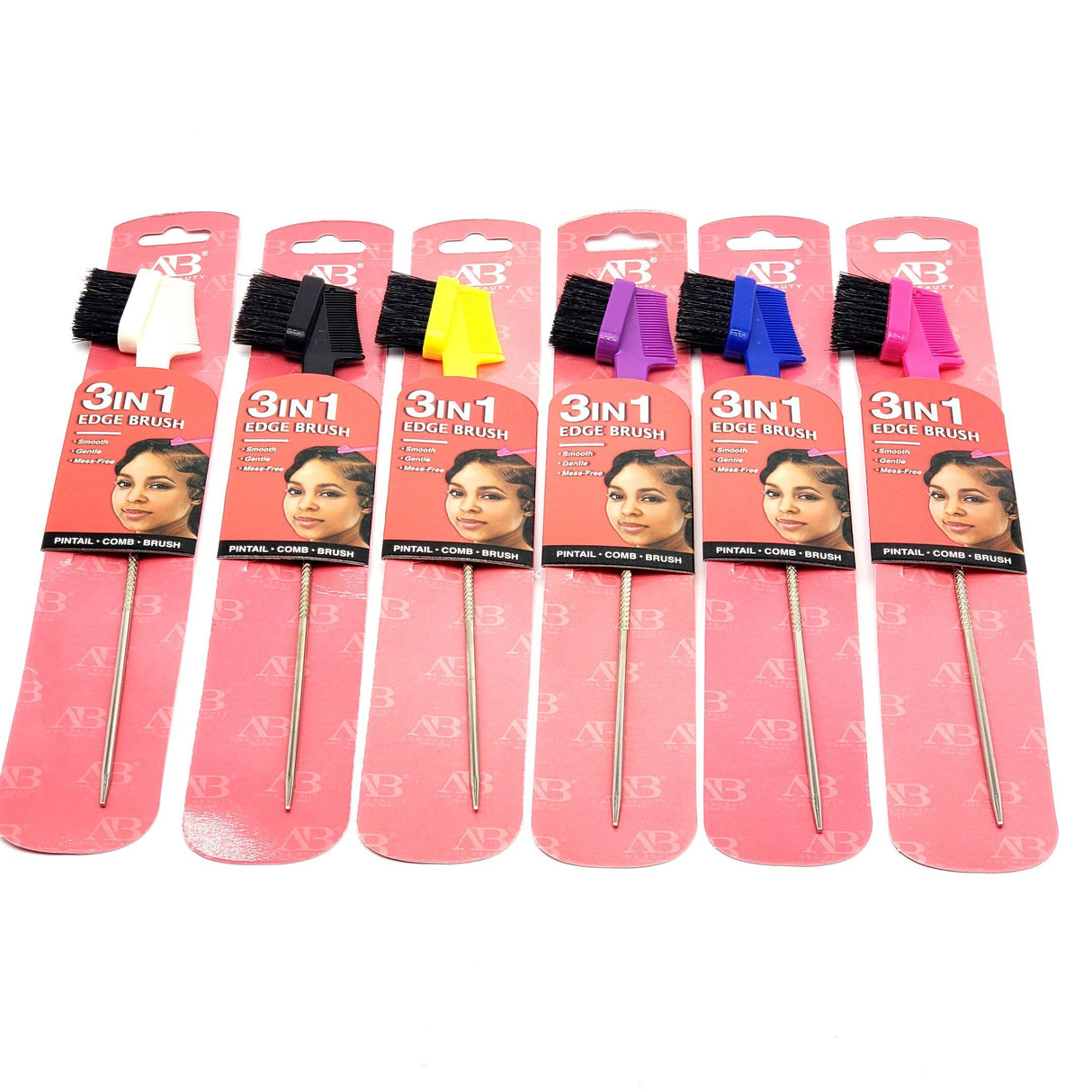AB 3 in 1 Edge Brush w/ Metal Pin #ABR0253 (12PC)