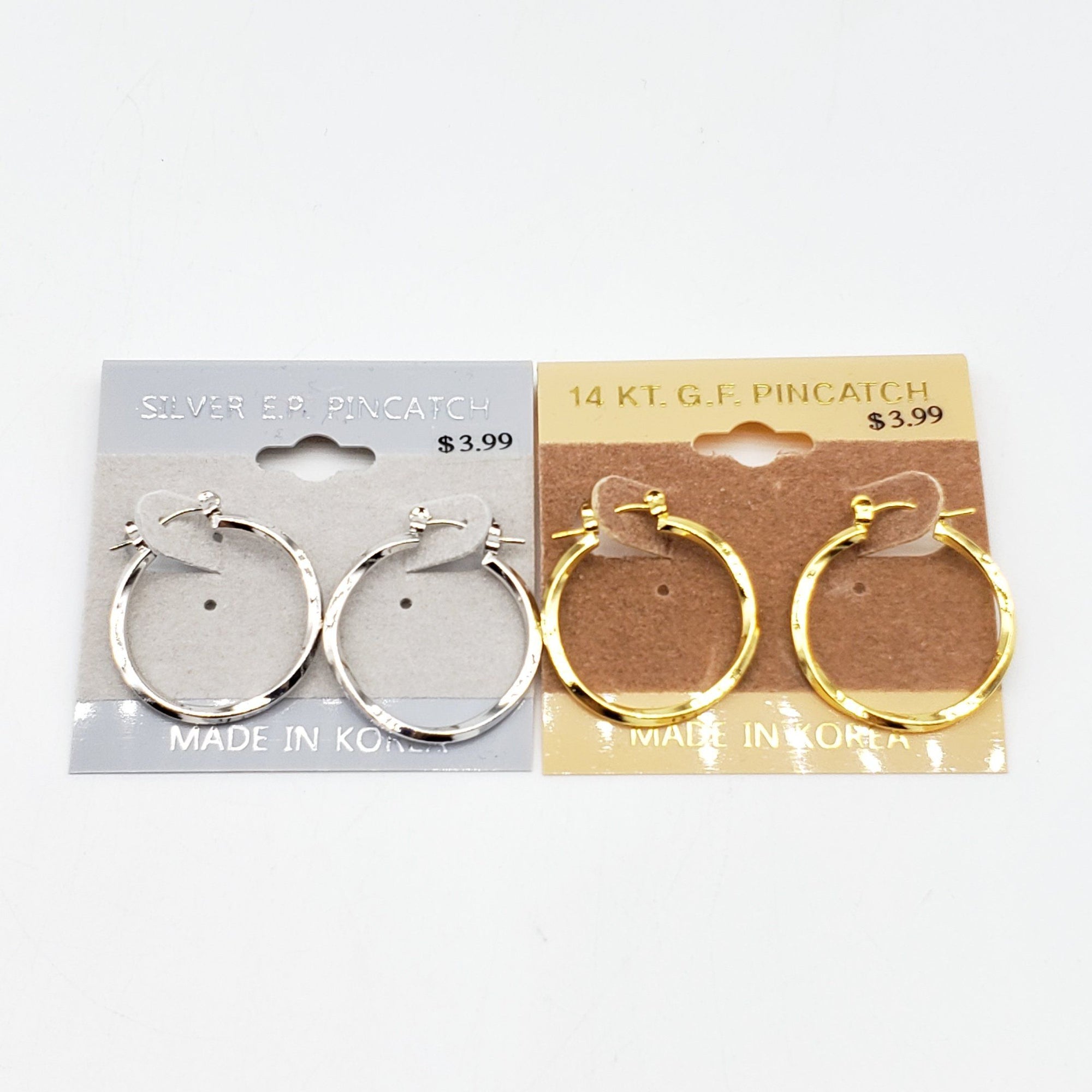Gold/Silver Spiral Hoop Earrings #2625 (PC)