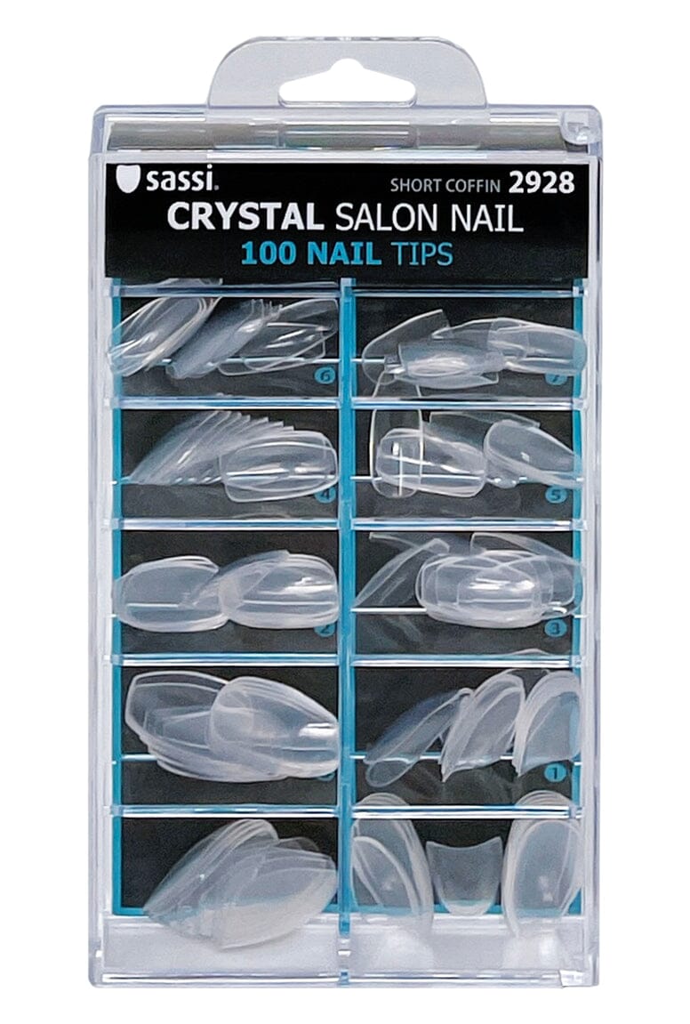 Sassi Crystal 100 Salon Short Coffin Nail Tip #2928 (PC)