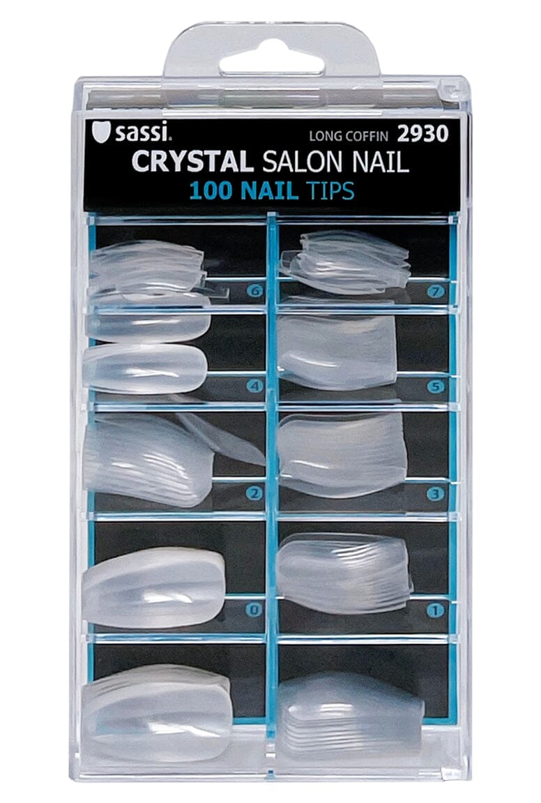 Sassi Crystal 100 Salon Long Coffin Nail Tip #2930