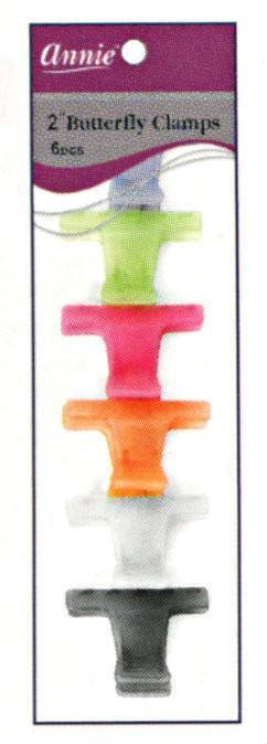#3178 Annie 6Pc Butterfly Clips 2" (12PC)