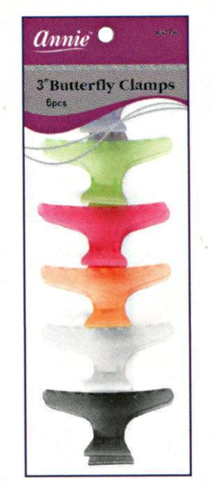 #3179 Annie 6Pc 3" Butterfly Clips (12PC)