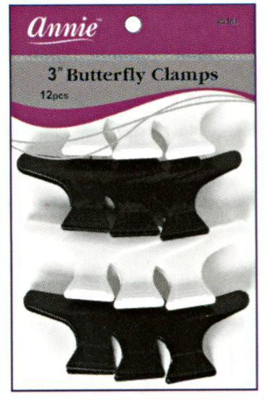 #3181 Annie 12Pc 3" Butterfly Clips (12PC)