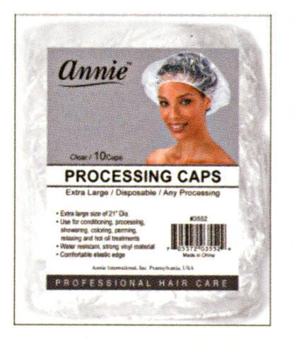 #3552 Annie 10Pc Processing Caps Clear X-Large (12PC)