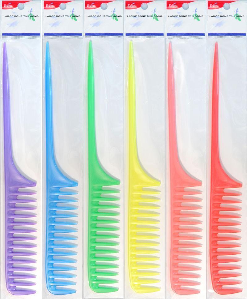 #38118 Eden Large Pastel Assort Bone Tail Comb (12Pk)