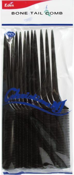 #39102 Eden Black Bone Tail Comb (12Pc)