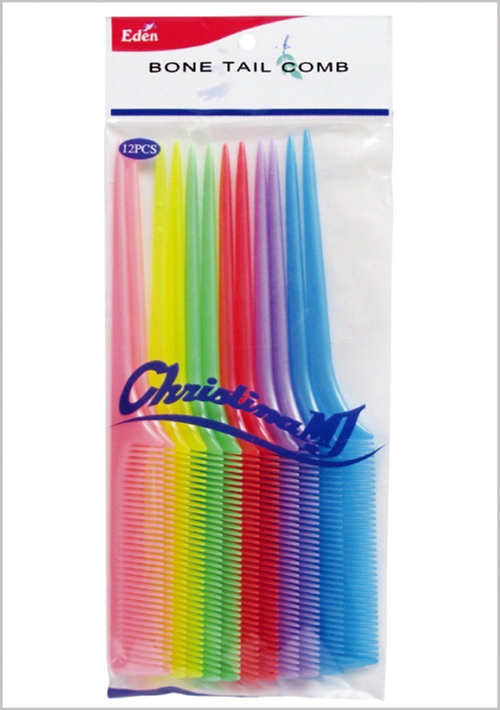 #39108 Eden Pastel Assort Bone Tail Comb (12Pc)