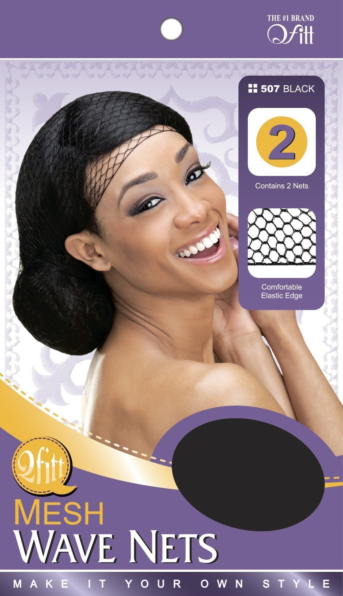 #507 Mesh Wave Nets / Black (12PC)