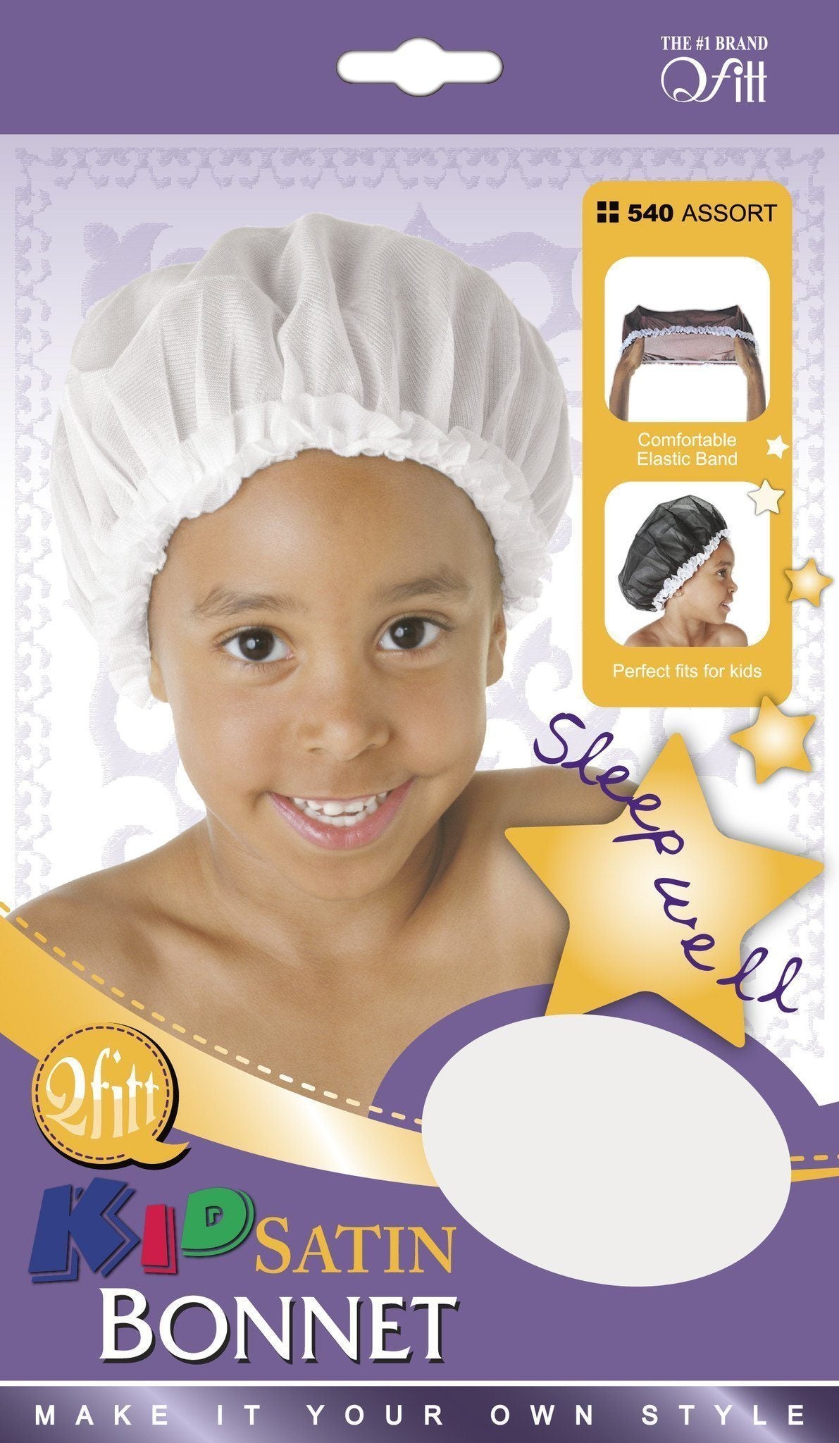 #540 Kid Satin Bonnet / Assort (12PC)