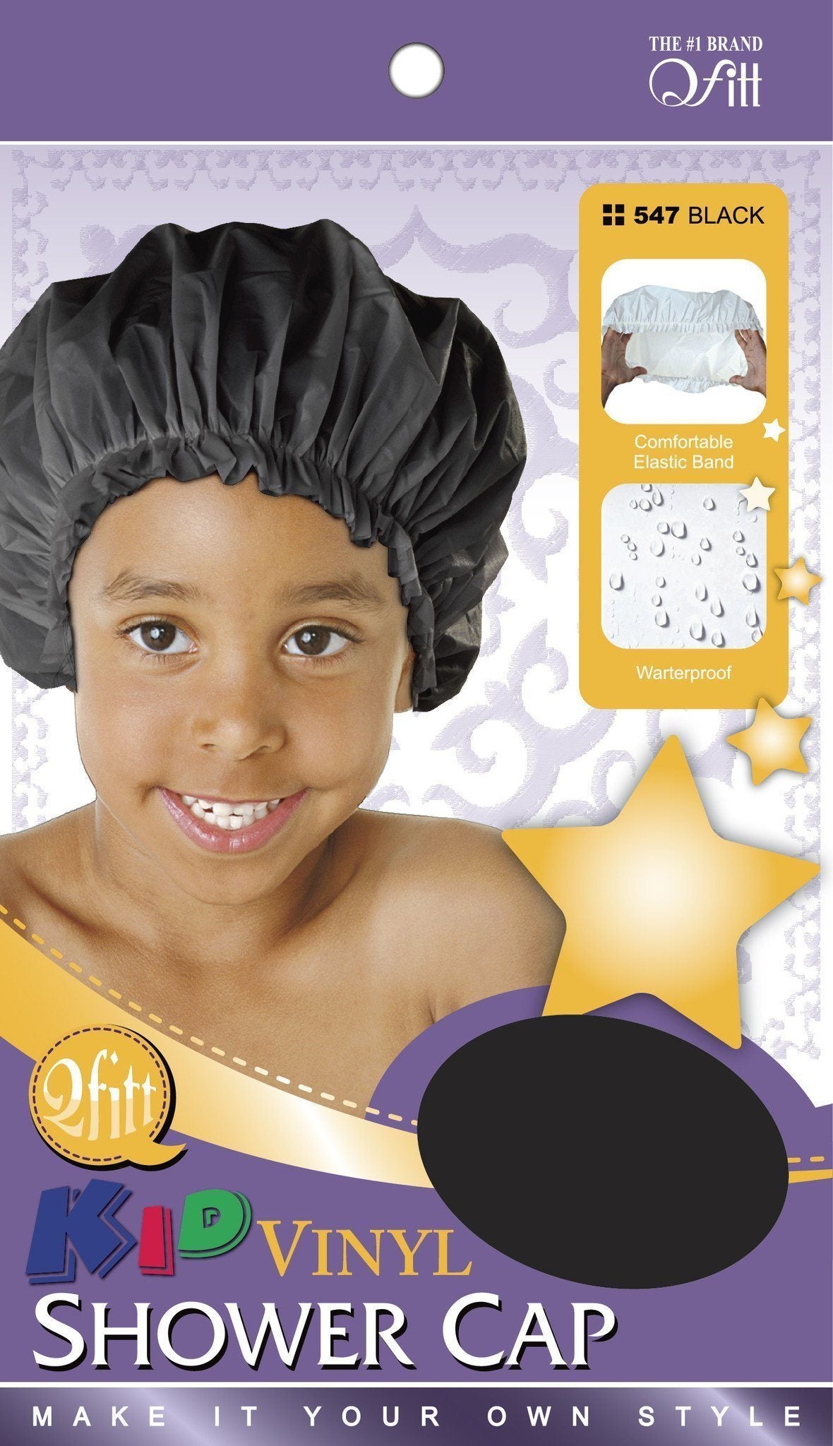 #547 Kid Vinyl Shower Cap / Black (12PC)