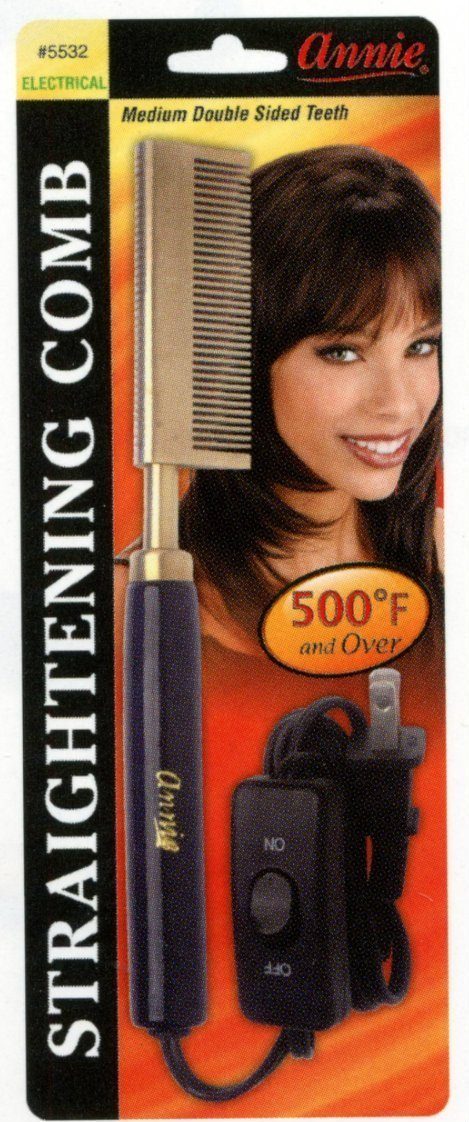 #5532 Annie Hot & Hotter Electrical Straightening Comb Medium Double Sided Teeth (Pc)