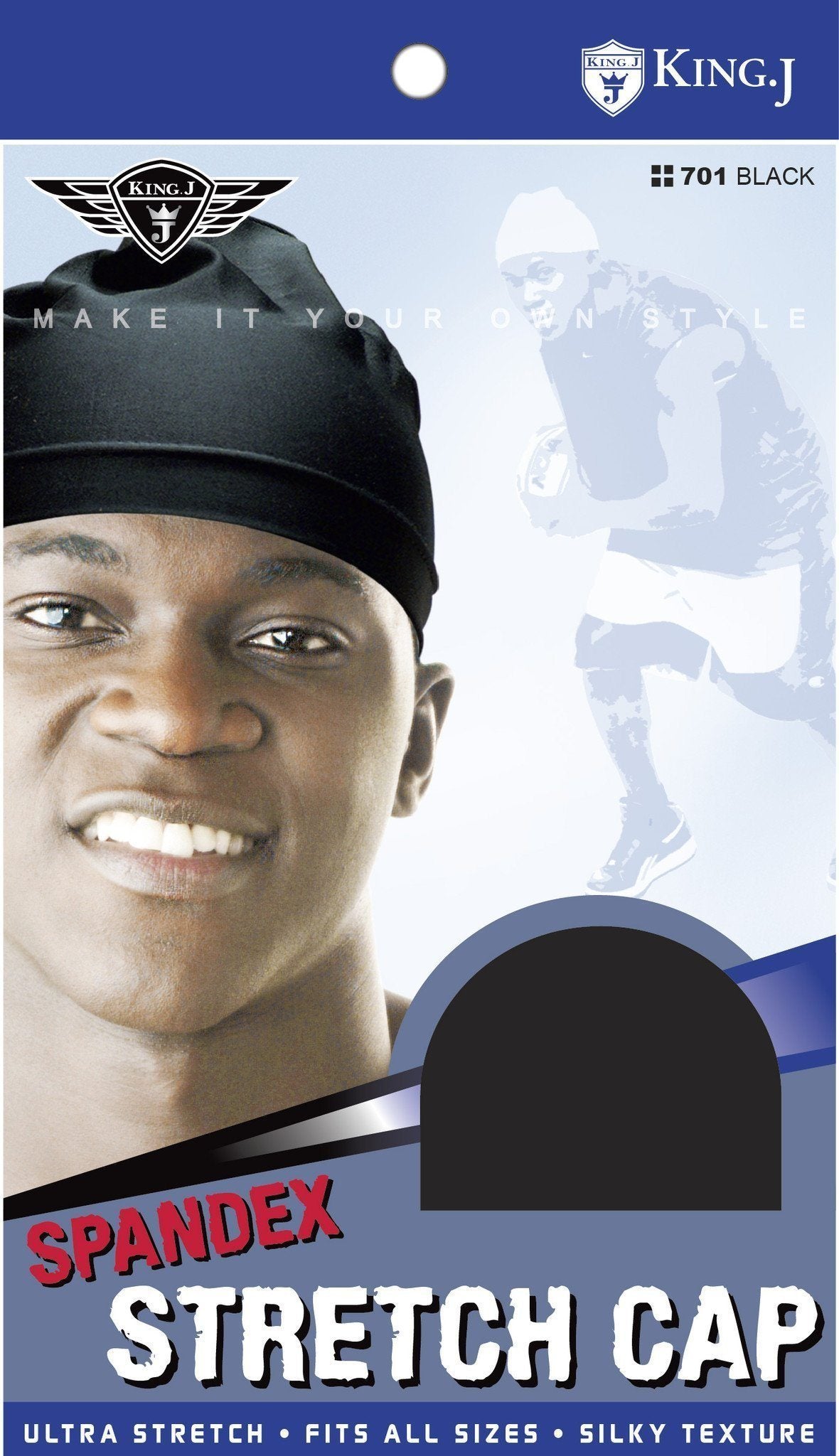 #701 Spandex Stretch Cap / Black (12PC)