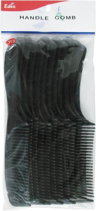#702 Eden Black Handle Comb (12Pc)