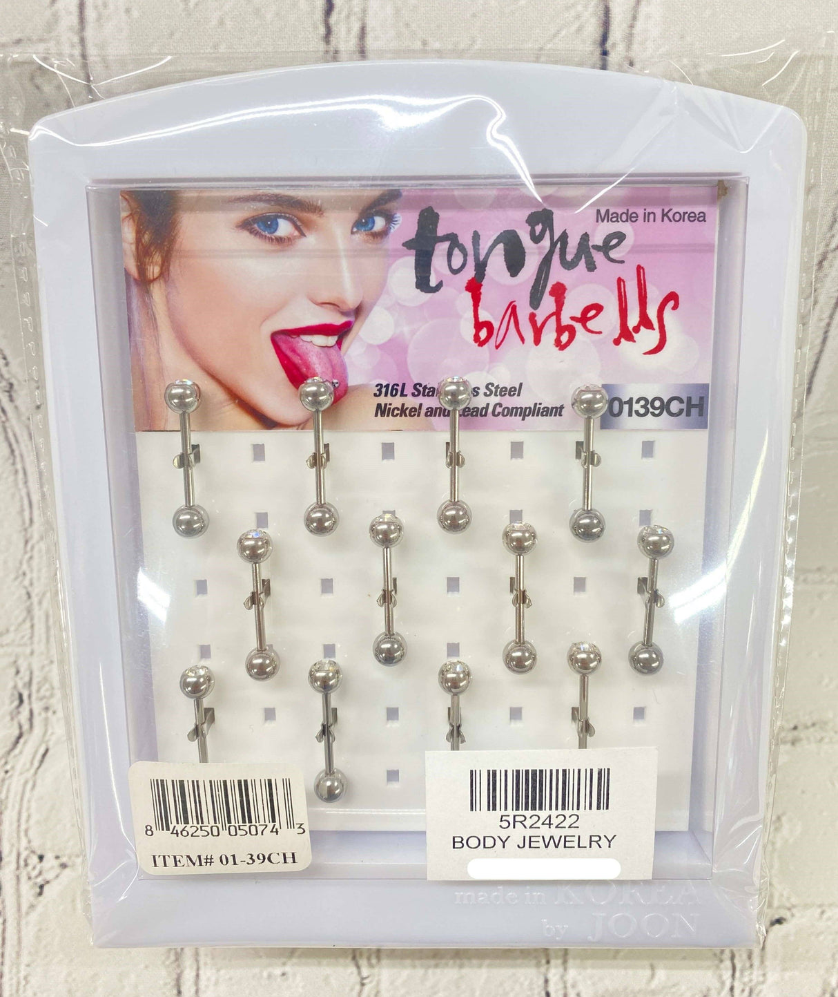 Tongue Barbells #01-39CH(12pc)